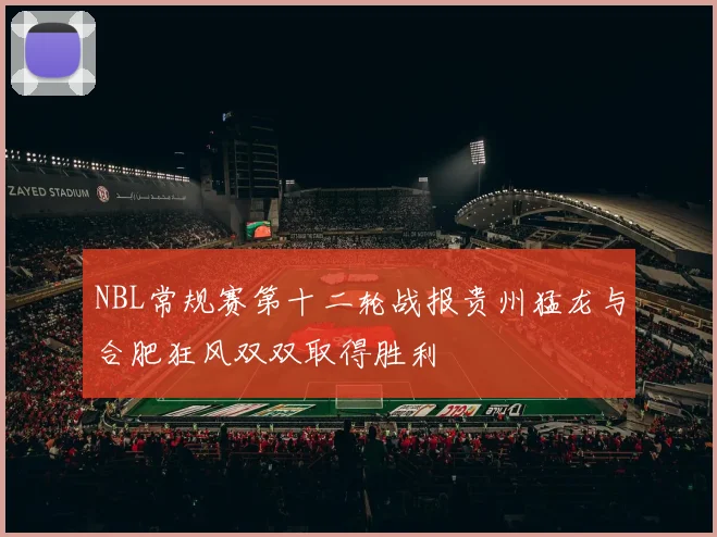 NBL常规赛第十二轮战报贵州猛龙与合肥狂风双双取得胜利